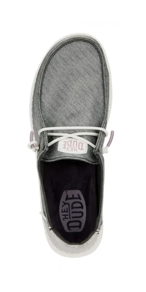 HEY DUDE WENDY METALLIC SPARKLE CHARCOAL