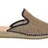 IMA25 ESPADRILLES CIABATTA RAFIA NEGRO BEIGE