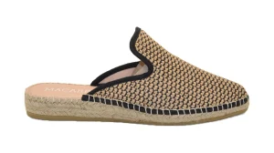 IMA25 ESPADRILLES CIABATTA RAFIA NEGRO BEIGE