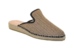 IMA25 ESPADRILLES CIABATTA RAFIA NEGRO BEIGE
