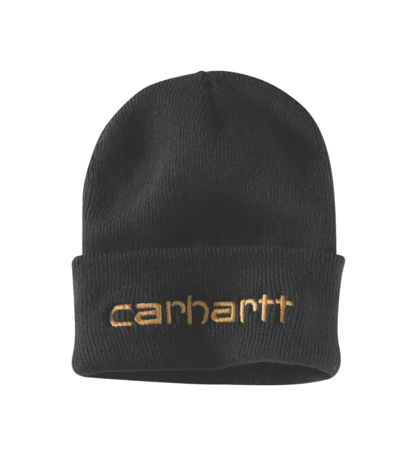 KNIT INSULATED LOGO GRAPHIC CUFFED BLACK