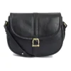 LAIRE MEDIUM LEATHER SADDLE BAG BLACK