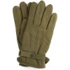 LEATHER THINSULATE GLOVES OLIVE