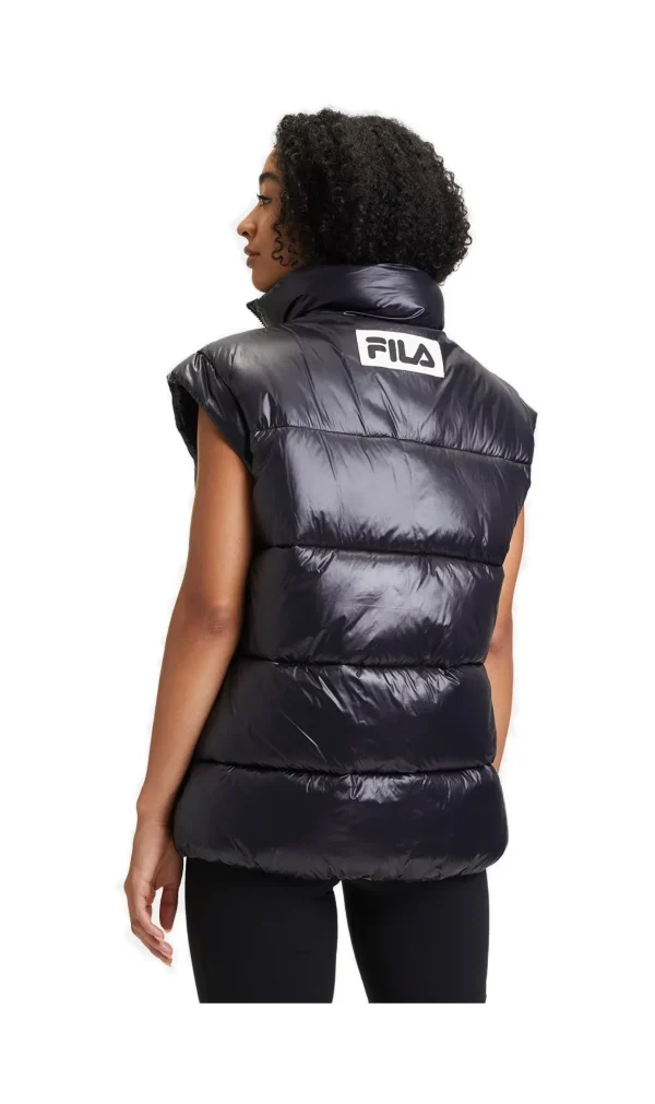 LUZK LONG PUFFER VEST BLACK WOMEN