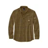 MIDWEIGHT FLAN PLAID SHIRT DARK BROWN 105432 B33