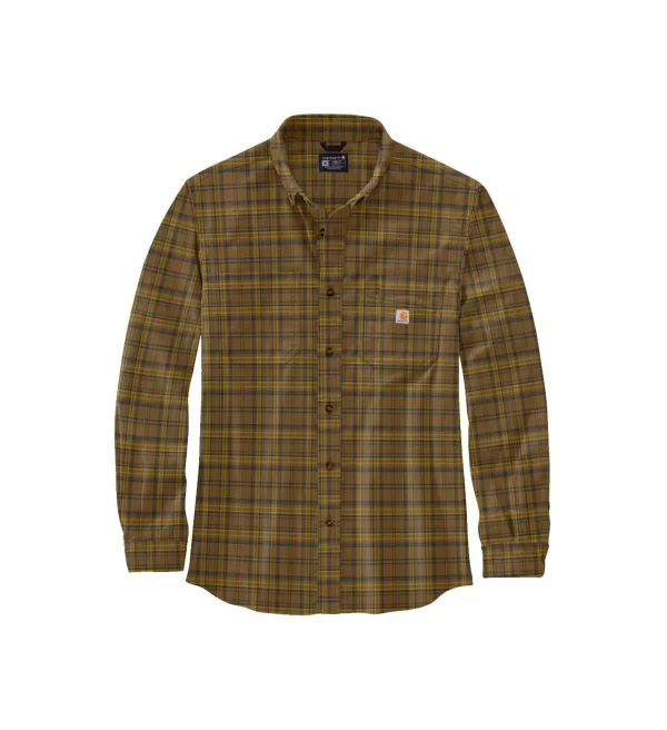 MIDWEIGHT FLAN PLAID SHIRT DARK BROWN 105432 B33