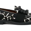 MOCASINI CAROL HORSY ANIMALIER BIANCO NERO CON ACCESSORIO