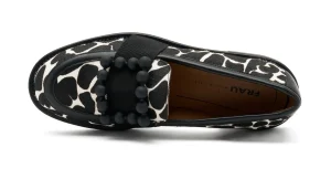 MOCASINI CAROL HORSY ANIMALIER BIANCO NERO CON ACCESSORIO