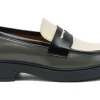 MOCASINI IN PELLE SPAZZOLATA TRICOLORE GREY NERO