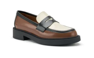 MOCASINI IN PELLE SPAZZOLATA TRICOLORE