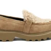 Mocassino con inserti in teddy BEIGE