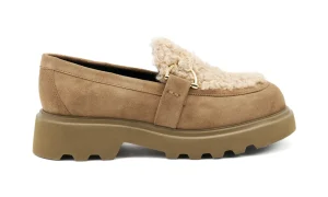 Mocassino con inserti in teddy BEIGE