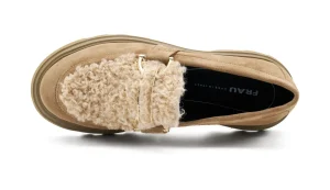 Mocassino con inserti in teddy BEIGE