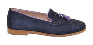 MOCASSINO IN CAMOSCIO NAVY NAPPA VIOLA 4046-4019 D0520006-692