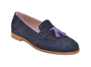 MOCASSINO IN CAMOSCIO NAVY NAPPA VIOLA 4046-4019 D0520006-692
