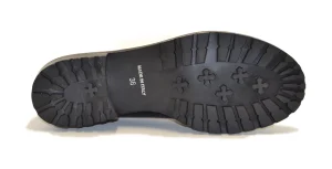 MOCASSINO IN PELLE ABRASIV LUXOR NERO CON BORCHIE