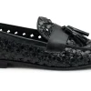 MOCASSINO IN PELLE INTRECCIATA CON NAPPINA NERO 95F6