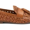MOCASSINO IN PELLE INTRECCIATA CON NAPPINA COGNAC CUOIO 95F6