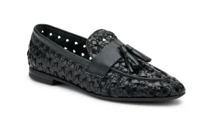 MOCASSINO IN PELLE INTRECCIATA CON NAPPINA NERO 95F6