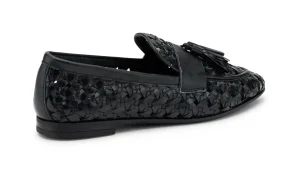 MOCASSINO IN PELLE INTRECCIATA CON NAPPINA NERO 95F6