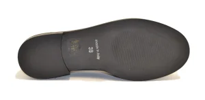 MOCASSINO IN PELLE NERA E CAVALLINO MUCCA BIANCO NERO