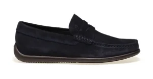 MOCASSINO IN PELLE SCAMOSCIATA CASTORO BLU 14B2