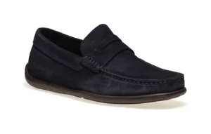 MOCASSINO IN PELLE SCAMOSCIATA CASTORO BLU 14B2