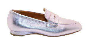 MOCASSINO LEA IN CUOIO VITELLO LAMINATO LILLA