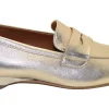 MOCASSINO LEA IN CUOIO VITELLO LAMINATO PLATINO