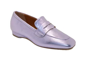 MOCASSINO LEA IN CUOIO VITELLO LAMINATO LILLA