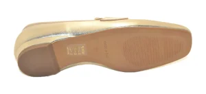 MOCASSINO LEA IN CUOIO VITELLO LAMINATO PLATINO