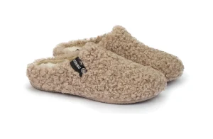 PANTOFOLE YORK CURLY BEIGE CAMEL