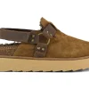 PLATFORM SABOT leather strap COGNAC