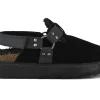 PLATFORM SABOT leather strap NERO