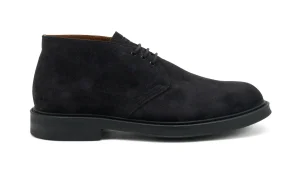 POLACCHINO A TRE FORI IN PELLE SCAMOSCIATA BLU 73C2