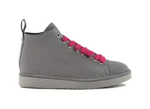 POLACCHINO DONNA P01 IN SUEDE FODERATO IN MICROFIBRA GRIGIO FUCHSIA
