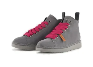 POLACCHINO DONNA P01 IN SUEDE FODERATO IN MICROFIBRA GRIGIO FUCHSIA