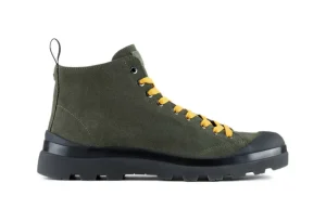 Polacchino P03 in Suede foderato in Microfibra VERDE MILITARE GIALLO