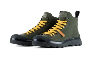 Polacchino P03 in Suede foderato in Microfibra VERDE MILITARE GIALLO