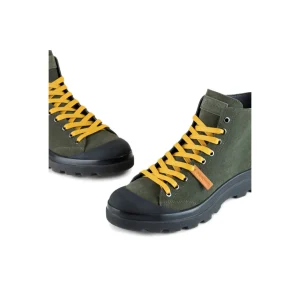 Polacchino P03 in Suede foderato in Microfibra VERDE MILITARE GIALLO