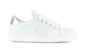 P01W013-00690029 SNEAKER LEATHER MIRRORED WHITE SILVER