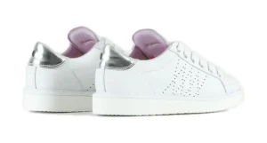 P01W013-00690029 SNEAKER LEATHER MIRRORED WHITE SILVER
