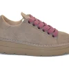 P89W007-00632174 SNEAKER LINEN SUEDE MICROPHIBRE LINING WALNUT BROWN ROSE