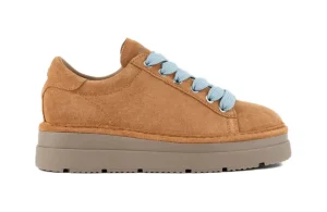 P89W007-00892175 SNEAKER LINEN SUEDE MICROPHIBRE LINING BROW SUGAR AZURE