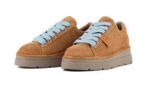 P89W007-00892175 SNEAKER LINEN SUEDE MICROPHIBRE LINING BROW SUGAR AZURE
