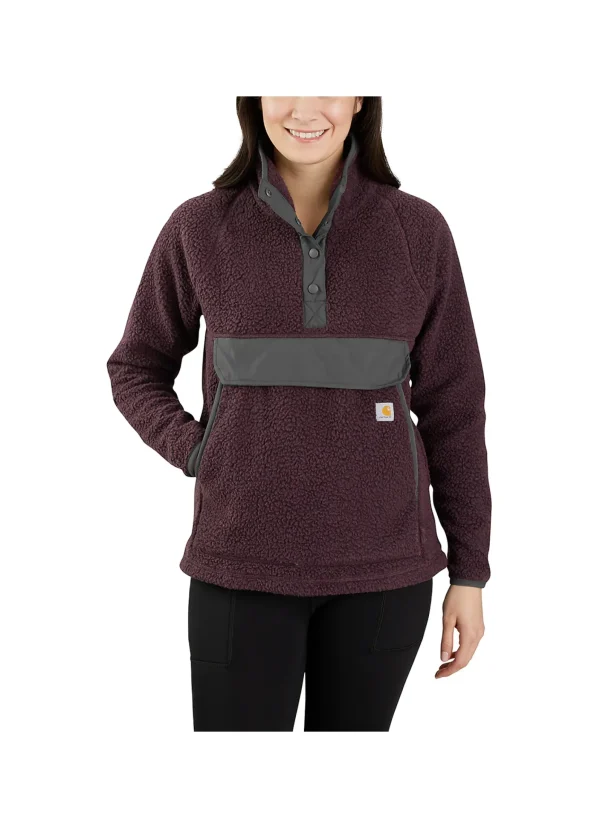 RELAXED PULLOVER FLEECE BLACKBERRY HEATHER
