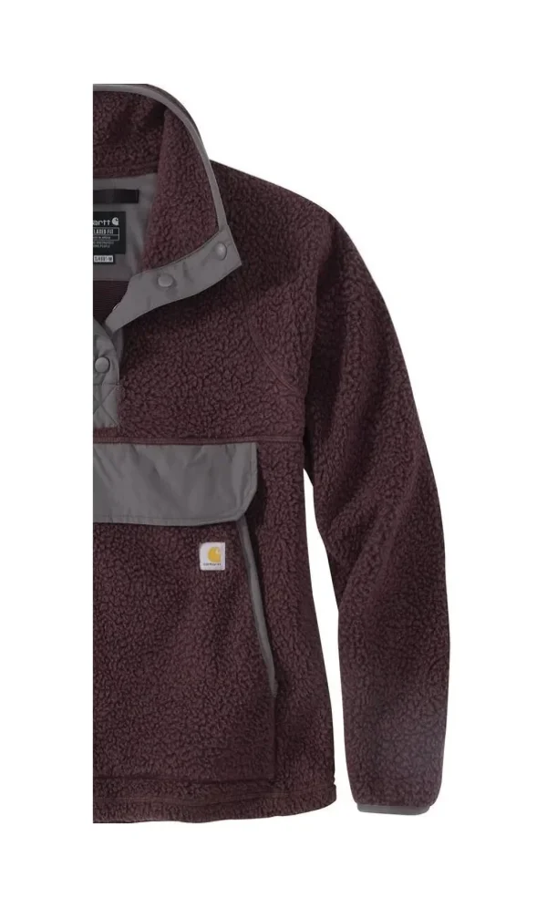 RELAXED PULLOVER FLEECE BLACKBERRY HEATHER