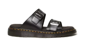 SANDALI JOSEF IN PELLE CON FIBBIA BLACK ANALINE