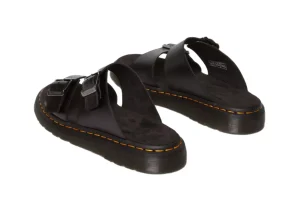 SANDALI JOSEF IN PELLE CON FIBBIA BLACK ANALINE