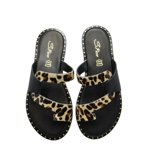 SANDALO CIABATTA LEOPARD PONY E2-042